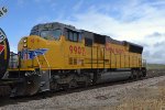 UP SD59MX #9907, running LHF, leads the southbound Cache Valley Local (LCG-41E) just past the W. 4600 N. at Cache Junction, Utah. April 15, 2022